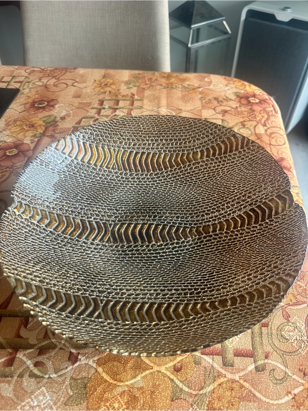 Decorative Woven Metal Accent Bowl - Bronze